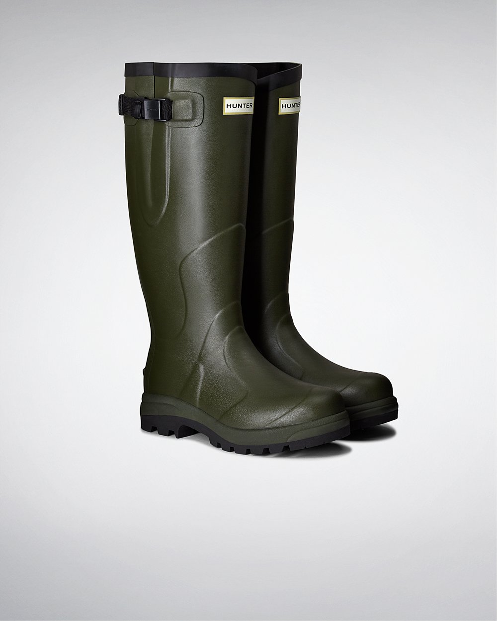 Hunter Balmoral Classic Tall Rain Boots - Sale Online Womens Dark Olive - NVAPLC681